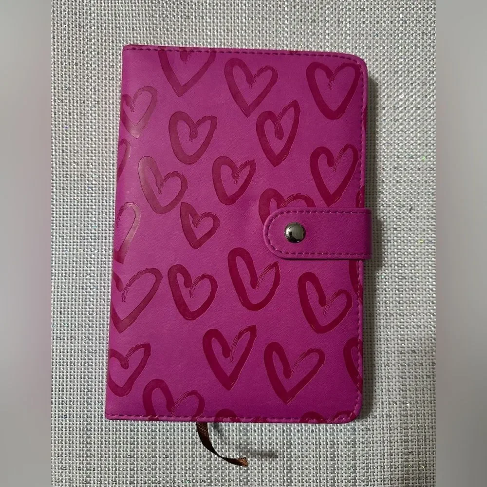Blue Bible Verse Pink Hearts Faux Leather Bound Journal